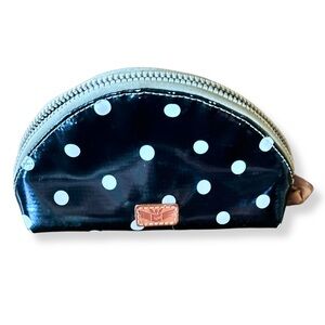 Consuela Black Medium Polka Dot Domed Cosmetic Makeup Bag